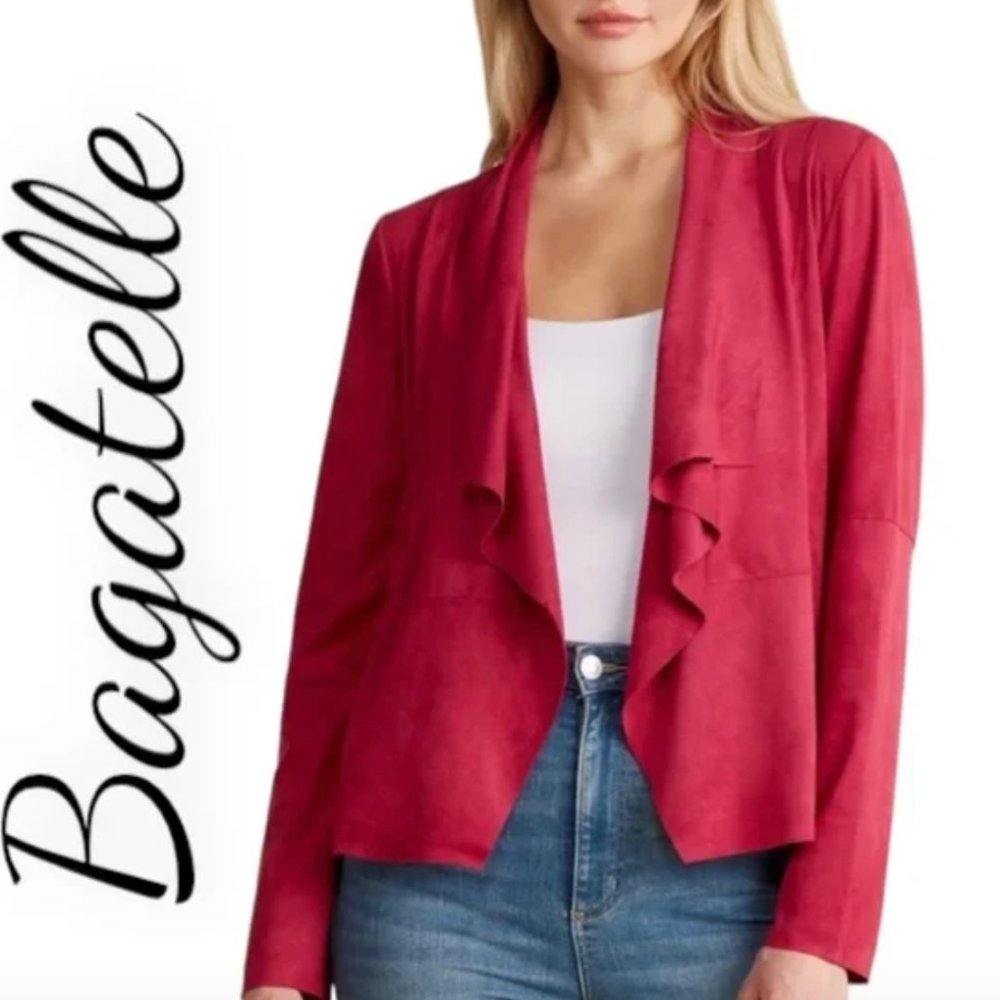 Bagatelle Faux Suede Open Moto Style Jacket Size 1X